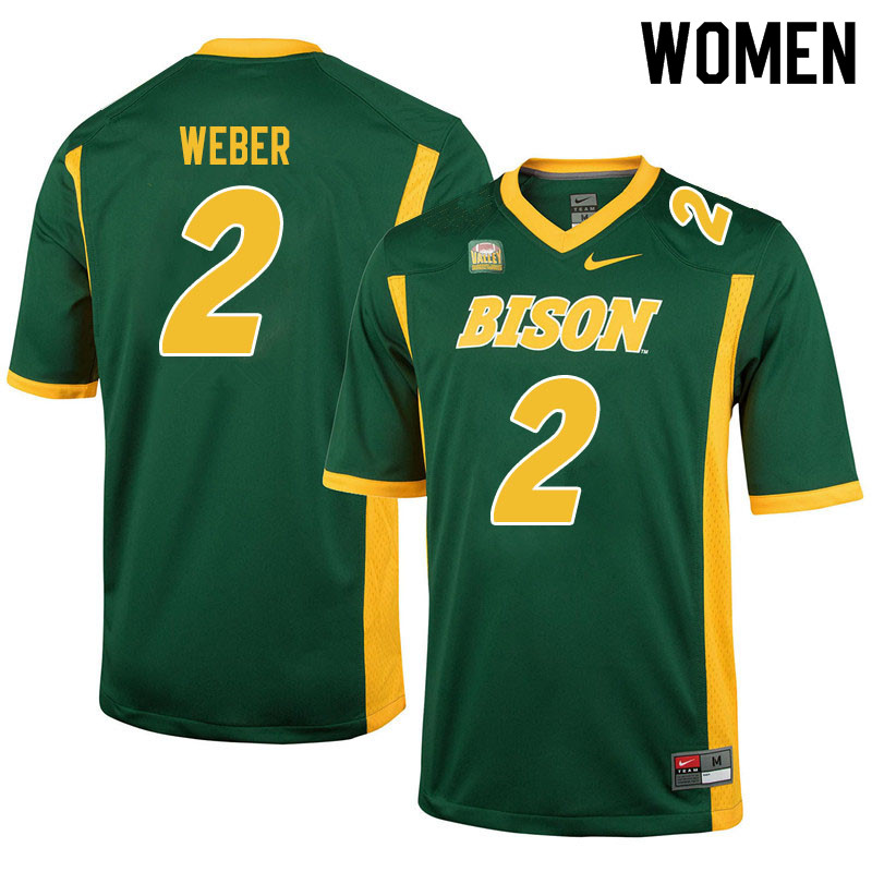 Women #2 Dawson Weber North Dakota State Bison College Football Jerseys Sale-Green - Click Image to Close